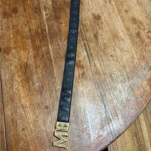 MCM Black Leather Belt